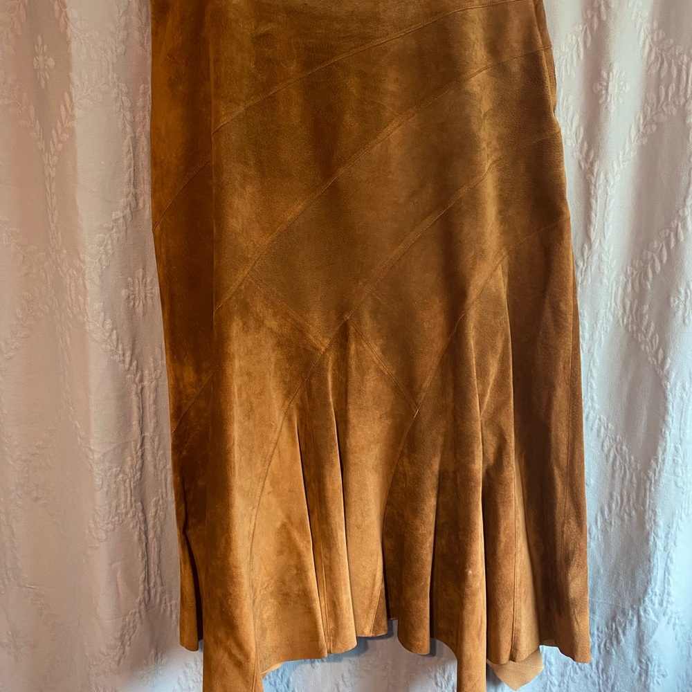 Vintage 100% Leather Suede Skirt